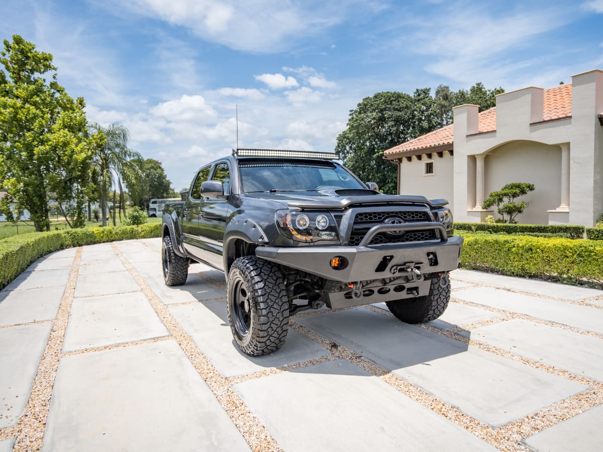 Lifted Toyota Tacoma after a complete True Wash detail in Miami